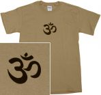 OM T-shirt: Black on Tan
